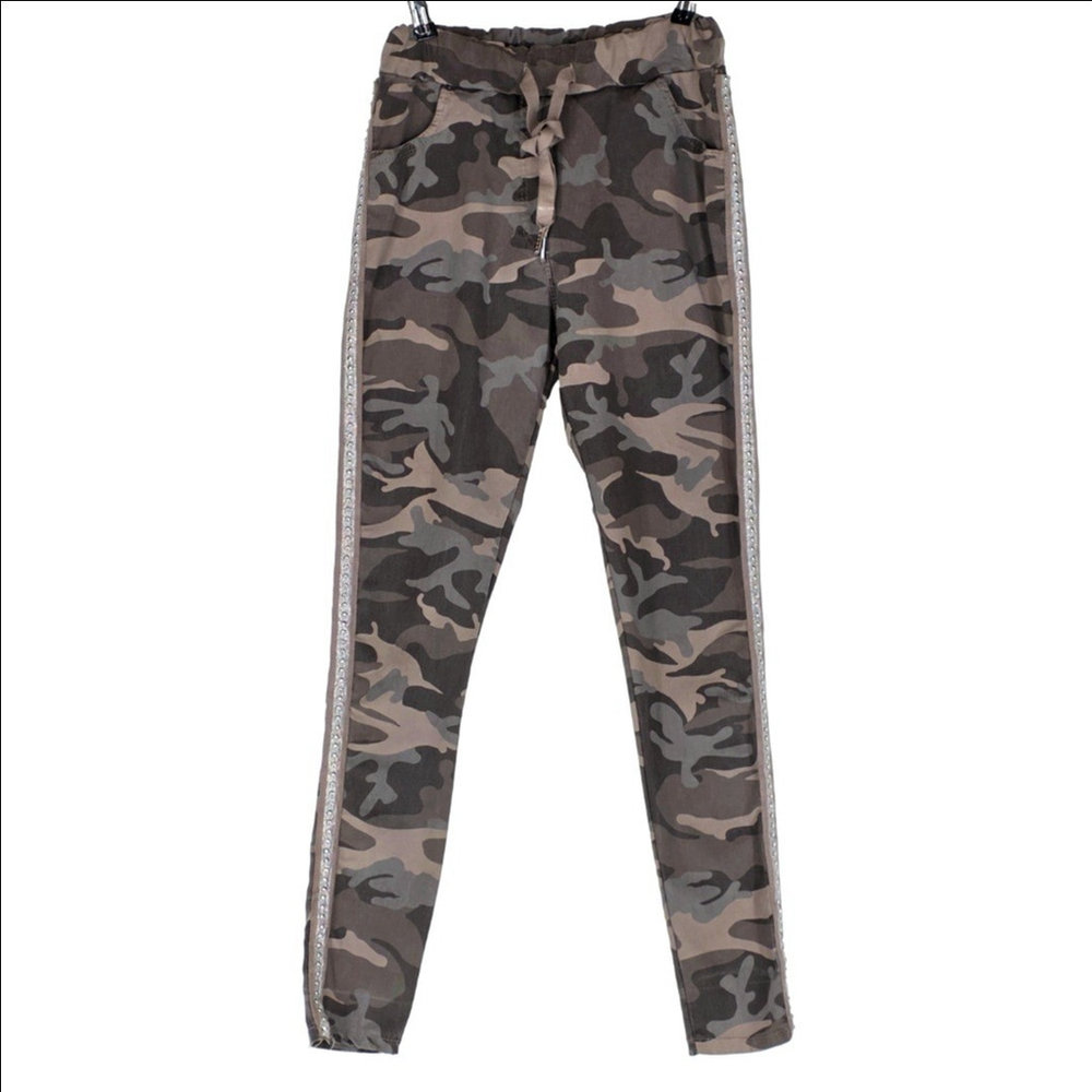 GORP STREET UTILITY Venti6 Camo Jogger Pants Women S Italy Crinkle Stretch